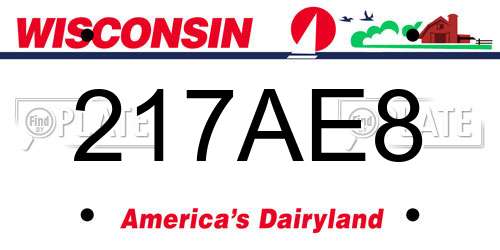 217AE8 Wisconsin License Plate