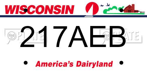 217AEB Wisconsin License Plate
