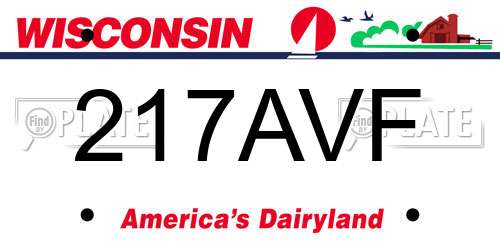 217AVF Wisconsin License Plate
