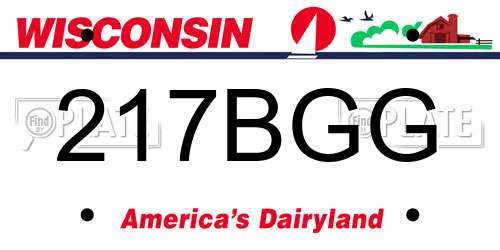217BGG Wisconsin License Plate