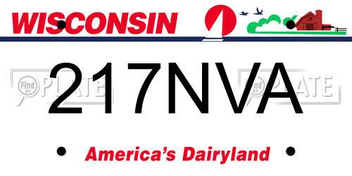 217NVA Wisconsin License Plate