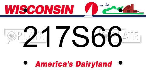217S66 Wisconsin License Plate