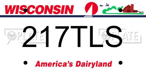 217TLS Wisconsin License Plate