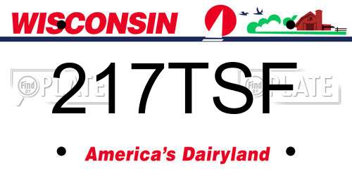 217TSF Wisconsin License Plate