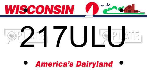 217ULU Wisconsin License Plate