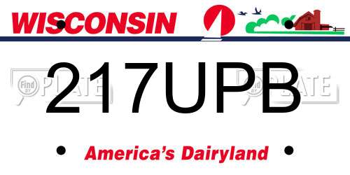 217UPB Wisconsin License Plate