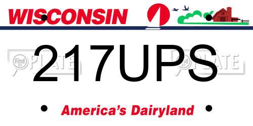 217UPS Wisconsin License Plate