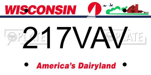 217VAV Wisconsin License Plate