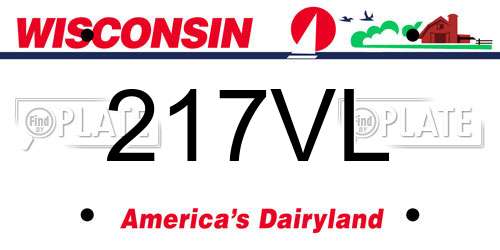 217VL Wisconsin License Plate