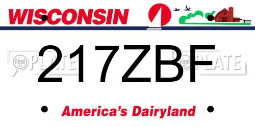 217ZBF Wisconsin License Plate