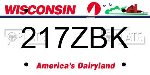 217ZBK Wisconsin License Plate