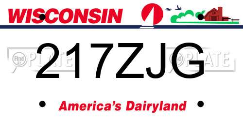 217ZJG Wisconsin License Plate