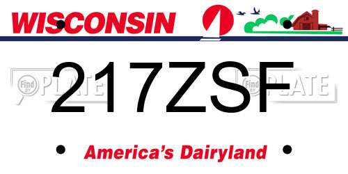 217ZSF Wisconsin License Plate