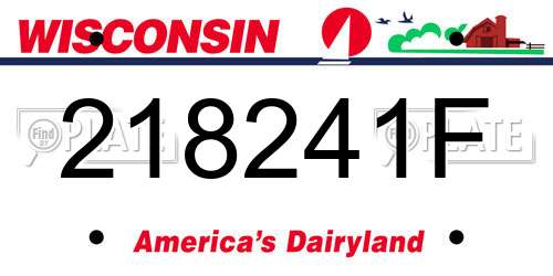 218241F Wisconsin License Plate