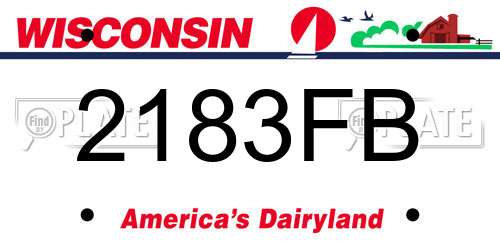 2183FB Wisconsin License Plate