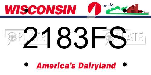2183FS Wisconsin License Plate
