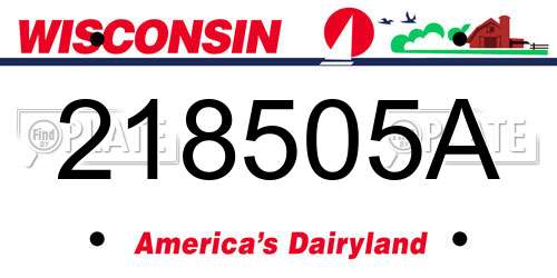 218505A Wisconsin License Plate