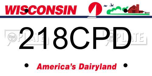 218CPD Wisconsin License Plate
