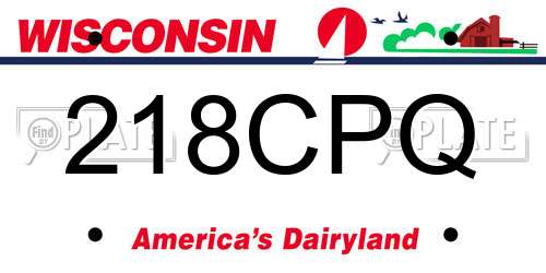 218CPQ Wisconsin License Plate
