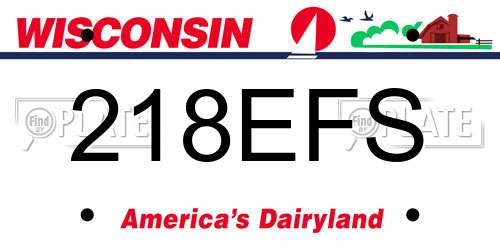 218EFS Wisconsin License Plate