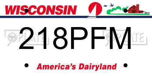 218PFM Wisconsin License Plate