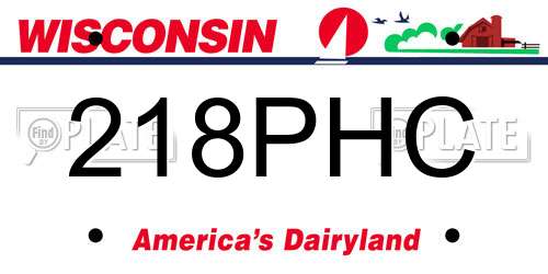 218PHC Wisconsin License Plate