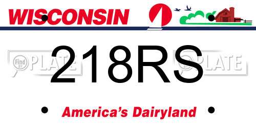 218RS Wisconsin License Plate