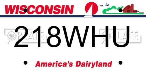 218WHU Wisconsin License Plate