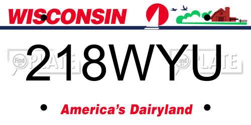 218WYU Wisconsin License Plate