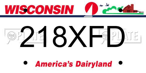 218XFD Wisconsin License Plate