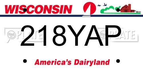 218YAP Wisconsin License Plate