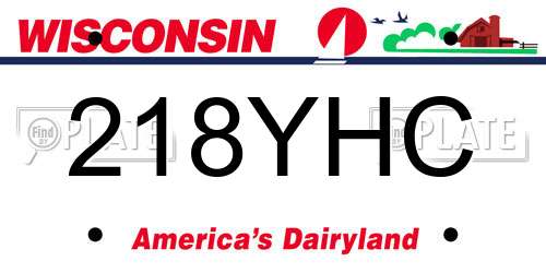218YHC Wisconsin License Plate
