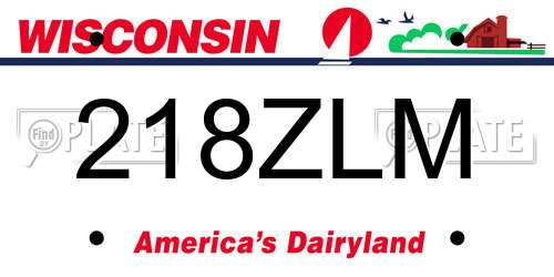 218ZLM Wisconsin License Plate