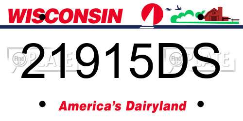 21915DS Wisconsin License Plate