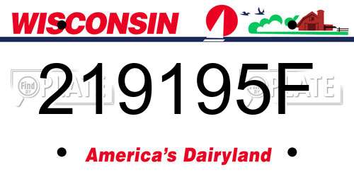219195F Wisconsin License Plate