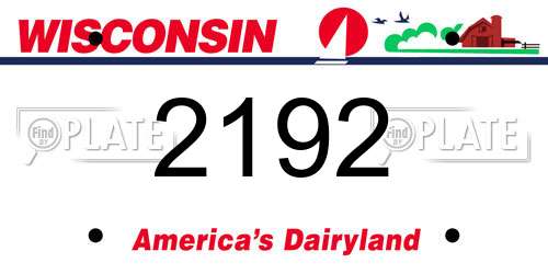 2192 Wisconsin License Plate