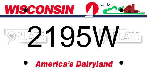 2195W Wisconsin License Plate