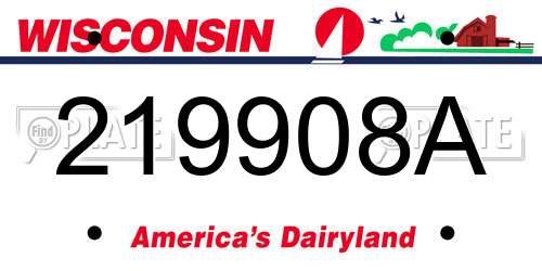 219908A Wisconsin License Plate