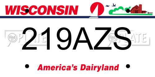 219AZS Wisconsin License Plate