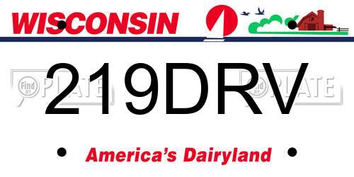 219DRV Wisconsin License Plate