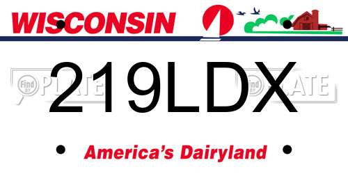 219LDX Wisconsin License Plate
