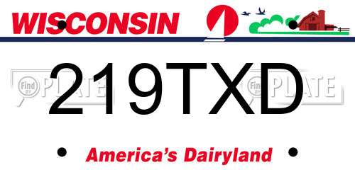 219TXD Wisconsin License Plate