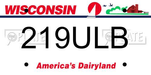 219ULB Wisconsin License Plate
