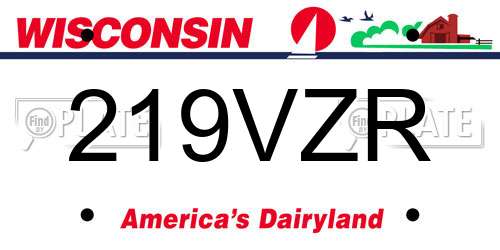 219VZR Wisconsin License Plate
