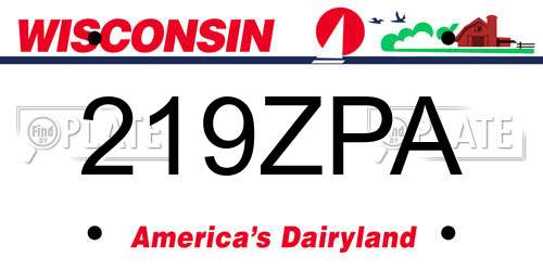 219ZPA Wisconsin License Plate