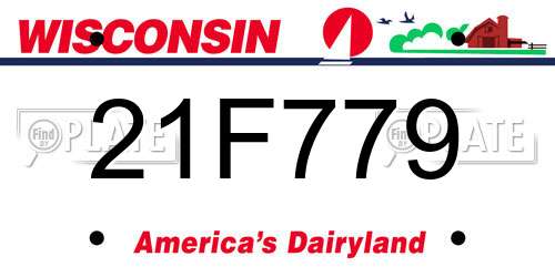 21F779 Wisconsin License Plate