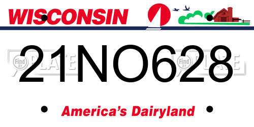 21NO628 Wisconsin License Plate