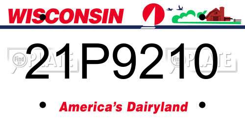 21P9210 Wisconsin License Plate
