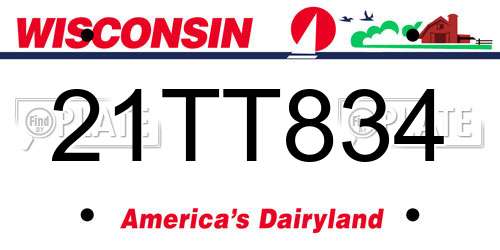 21TT834 Wisconsin License Plate