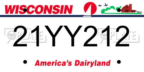 21YY212 Wisconsin License Plate